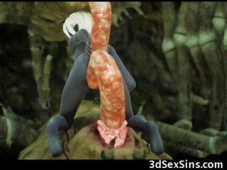 3d elf memberikan kelahiran kepada monsters