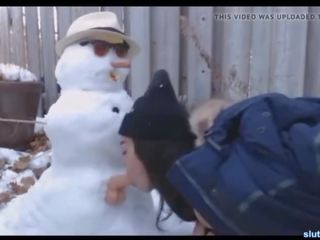 Kanadensisk tonårs fucks snowman