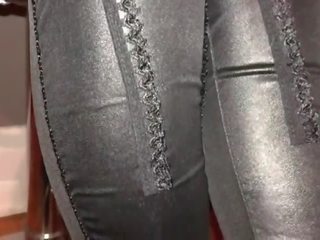 First-rate Leather Leggings & Corset Tease