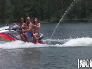 Mofos - exceptional bukkake gangbang on the seadoo