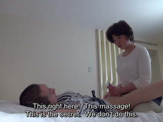 Japanese Hotel Massage grown Masseuse Gives Handjob.