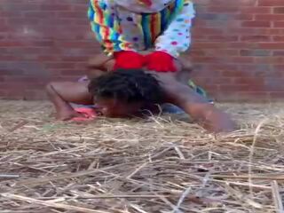 Gibby The Clown fucks ebony in a barn