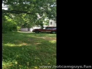 Black stripling Jerks off Outdoor Laying on Blanket