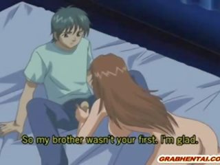 Slutty manga model schoolgirl with enormous Tits gets assfucked by her brothers boyfrien