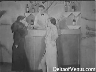 Xác thực cổ điển giới tính phim 1930s - nữ nữ nam có ba người